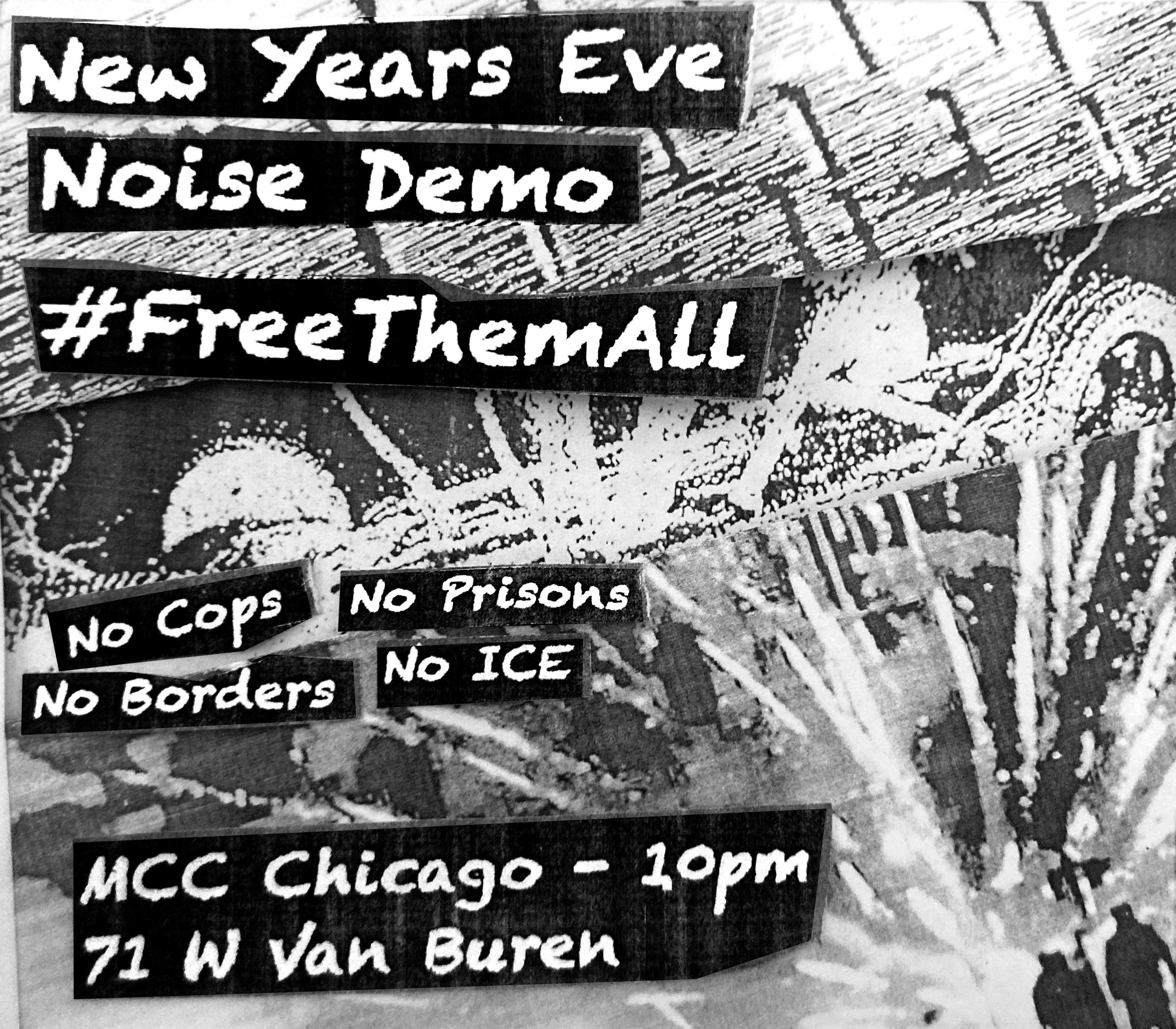 flyer for new years eve noise demo at mcc chicago